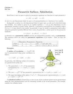Parametric Surfaces. Substitution
