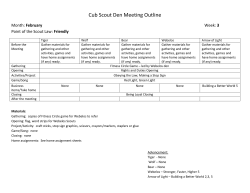 Cub Scout Den Meeting Outline