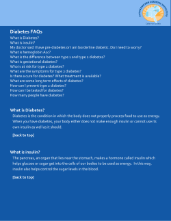 Diabetes FAQs - Cabarrus Health Alliance