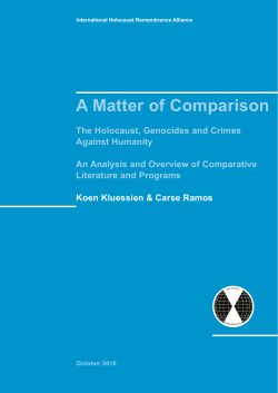 A Matter of Comparison - International Holocaust Remembrance