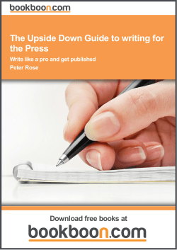 The Upside Down Guide to writing for the Press