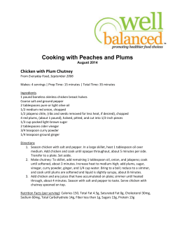 Cooking with Peaches and Plums