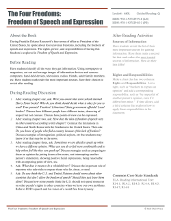 The Four Freedoms: Freedom of Speech and Expression