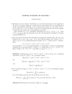 COMP760, SUMMARY OF LECTURE 5. &bull; Rectangle size lower