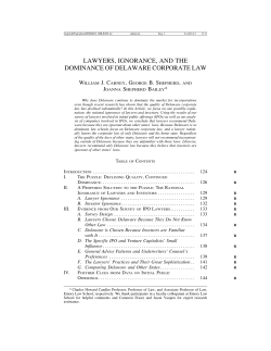 lawyers, ignorance, and the dominance of delaware corporate law