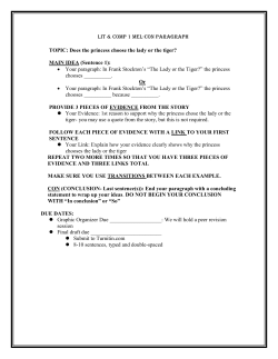 TOPIC: Does the princess choose the lady or the tiger