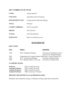 long CV (march 2017) - Department of Ecology and Evolutionary