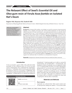 The Relaxant Effect of Seed`s Essential Oil and Oleo‑gum