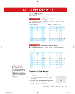 Graphing f(x) = ax2 + c 8.2