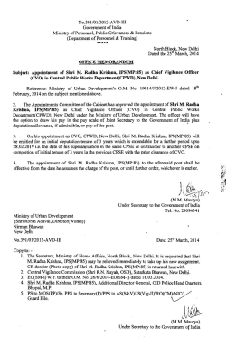 N0.391/01/2012-AVD-111 Government of lndia Ministry of