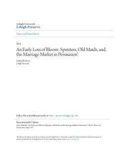 An Early Loss of Bloom: Spinsters, Old Maids, and