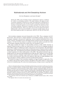 Multinationals and Anti-Sweatshop Activism