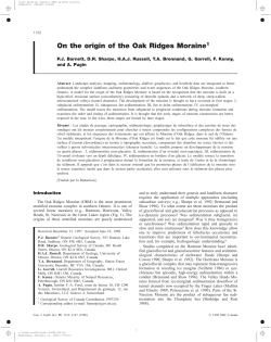 On the origin of the Oak Ridges Moraine1