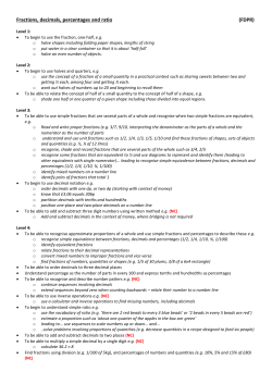 Fractions, decimals, percentages and ratio (FDPR)