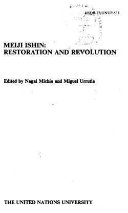 meiji ishin: restoration and` revollttion - Bakumatsu.ru
