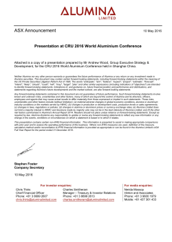 ASX Announcement - Alumina Limited