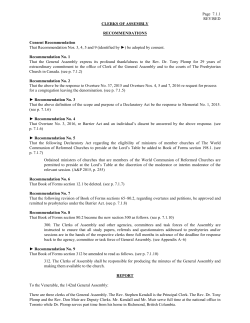 Clerks of Assembly - Presbyterian Record