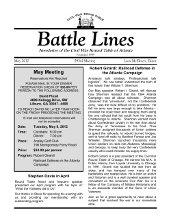 May - Civil War Round Table of Atlanta