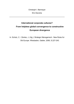 International corporate cultures? From helpless global convergence