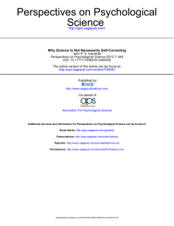 Science Perspectives on Psychological