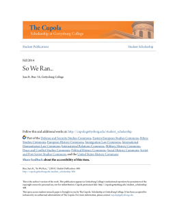 So We Ran... - The Cupola: Scholarship at Gettysburg College