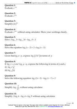 3e 2log 3 log 24 log 8 3 + − = log (x 2) 2 log (x 5