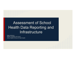 Assessment of School Health Data Reporting and Infrastructure
