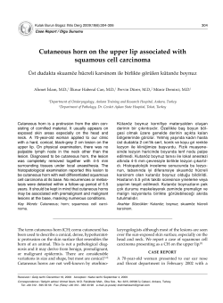 Cutaneous horn on the upper lip associated with squamous cell