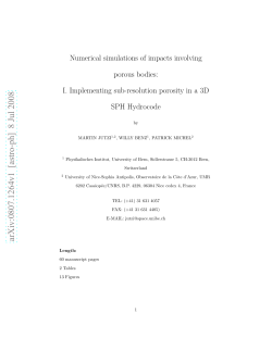 Numerical simulations of impacts involving porous bodies: I