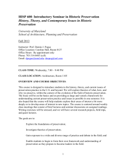 HISP600 - School of Architecture, Planning and Preservation