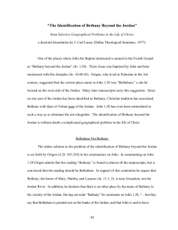 Identification of Bethany Beyond the Jordan