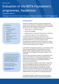Evaluation of the BOTA Foundation`s programmes, Kazakhstan