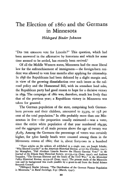 The election of 1860 and the Germans in Minnesota.