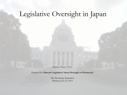Legislative Oversight in Japan