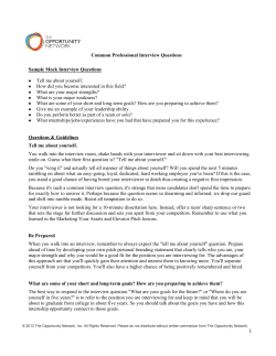 Common Professional Interview Questions Sample Mock Interview