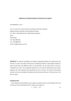 Influence of inharmonicity on the tone of a piano A nnf In )1 ( 2 &minus; =