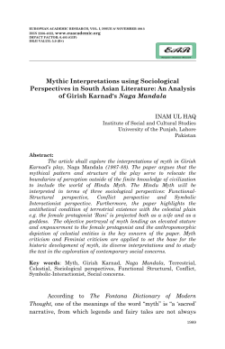 Mythic Interpretations Using Sociological Perspectives