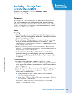 Analyzing a Passage from To Kill a Mockingbird Embedded