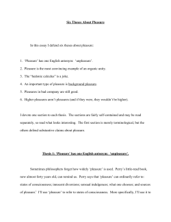 Six Theses About Pleasure