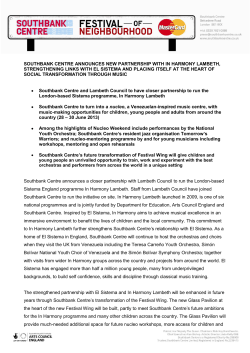 southbank centre announces new partnership with in harmony