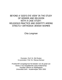 in the study of gender and religion with a case study
