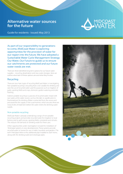 Alternative water sources for the future