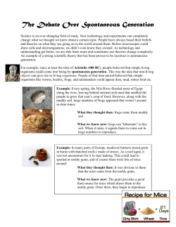 The Debate Over Spontaneous Generation - ESC-2