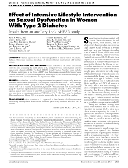 Effect of Intensive Lifestyle Intervention on Sexual