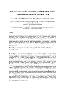 Simulation Heat Transfer Fluid Efficiency and Molten Salts in Heat
