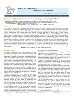 Pathloss Modelling of less dense urban area in Lagos State using