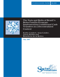 The Nuts and Bolts of Brazil`s Bolsa Fam&iacute;lia Program