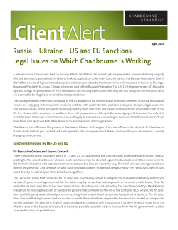 Russia &ndash; Ukraine &ndash; US and EU Sanctions Legal Issues on Which