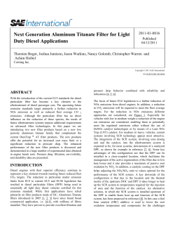 Next Generation Aluminum Titanate Filter for Light Duty