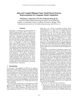Joint and Coupled Bilingual Topic Model Based Sentence
